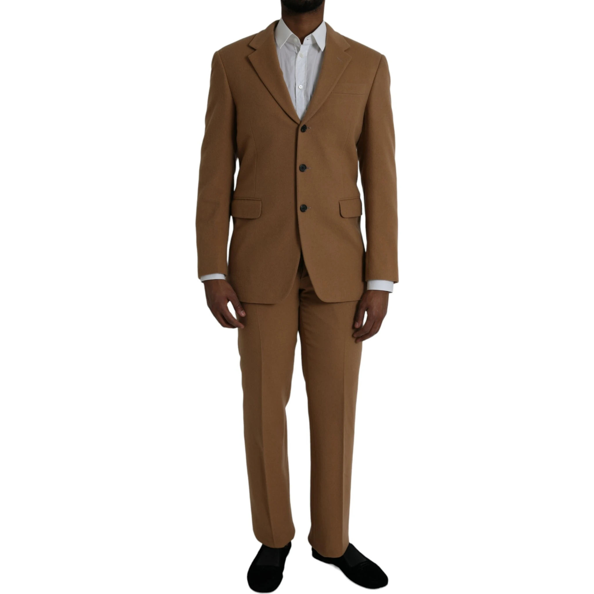 Brown Cashmere 2 Piece Single Breasted Suit