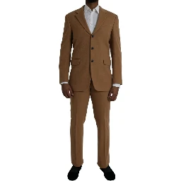 Brown Cashmere 2 Piece Single Breasted Suit