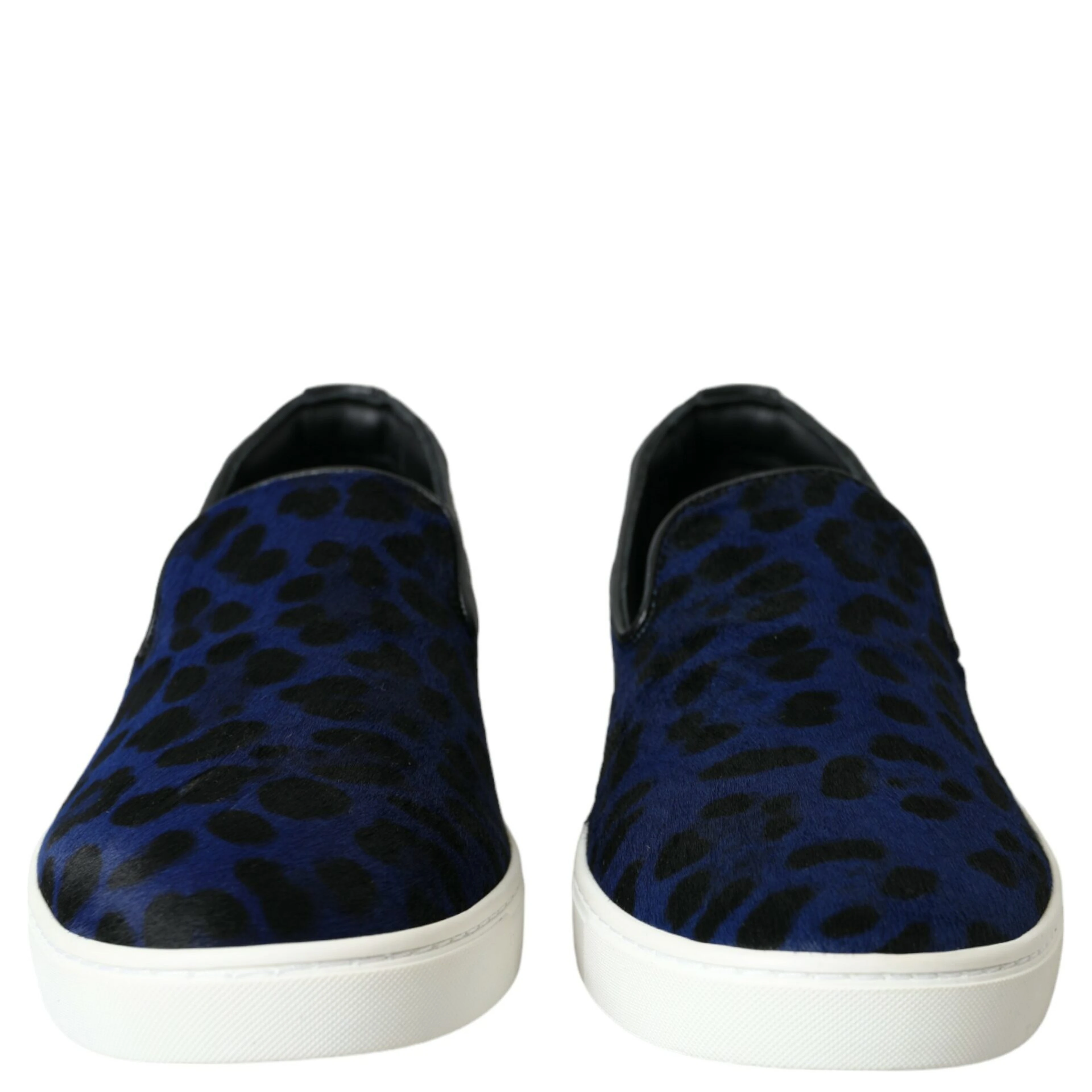 Blue Calfskin Hair Leopard Sneakers Shoes