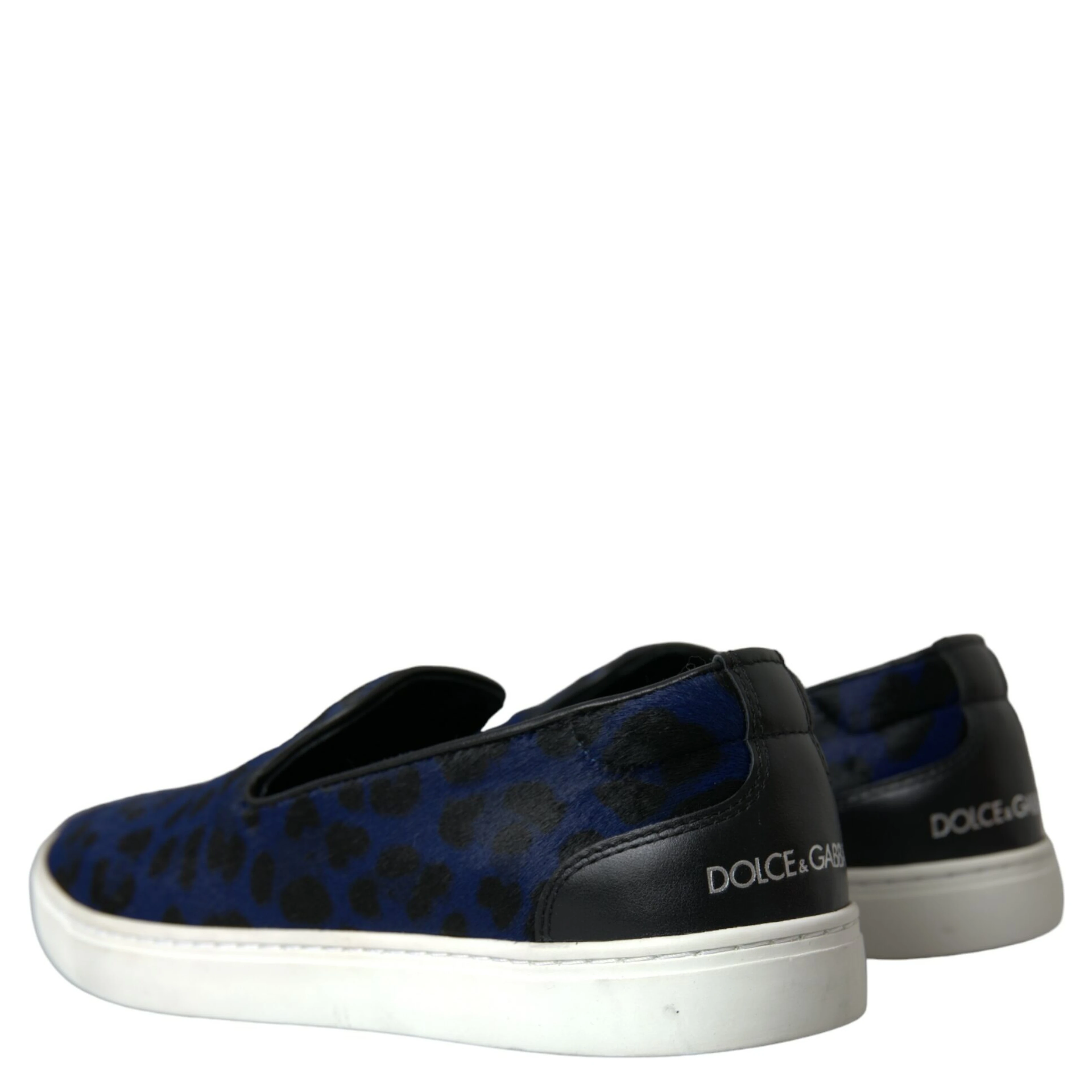 Blue Calfskin Hair Leopard Sneakers Shoes