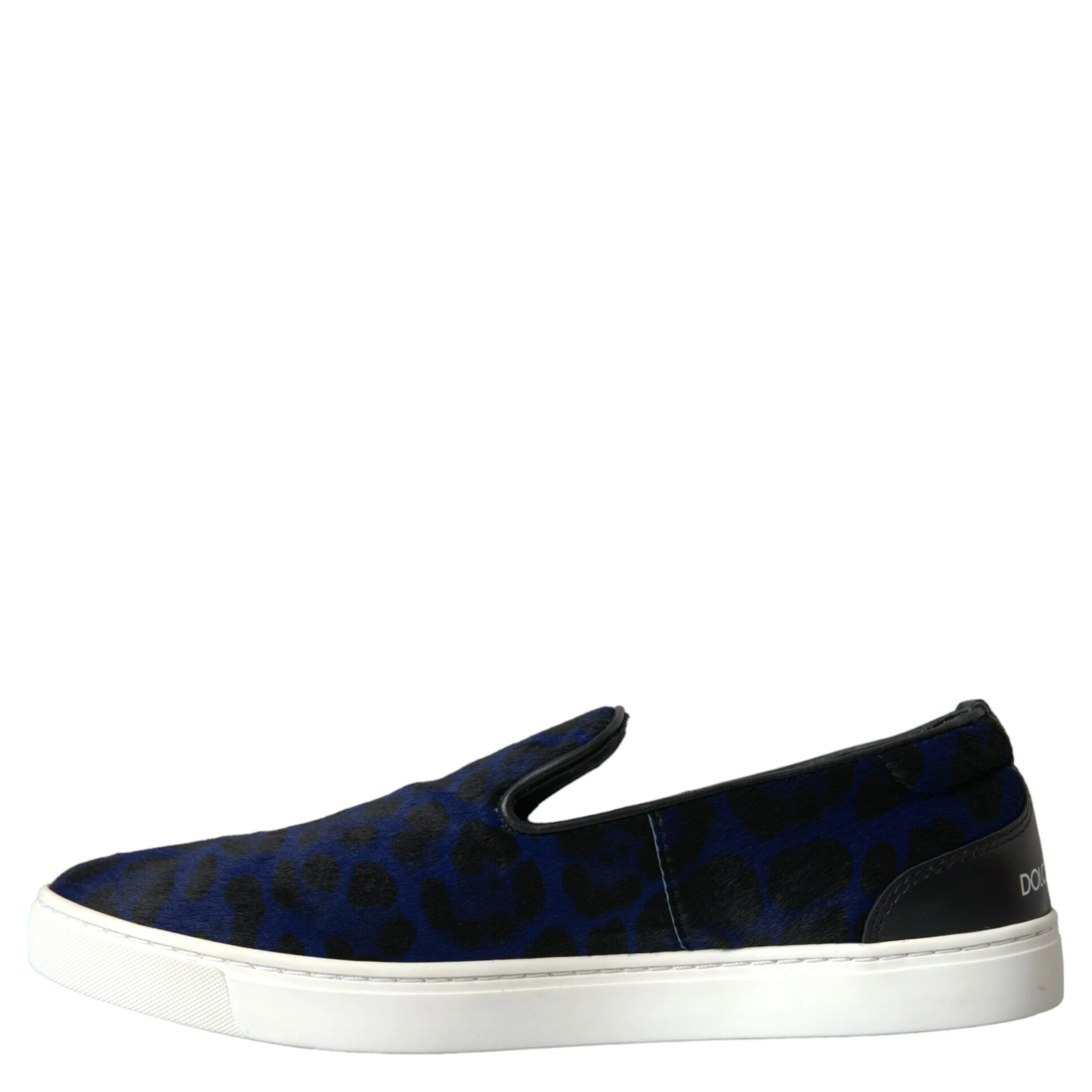 Blue Calfskin Hair Leopard Sneakers Shoes