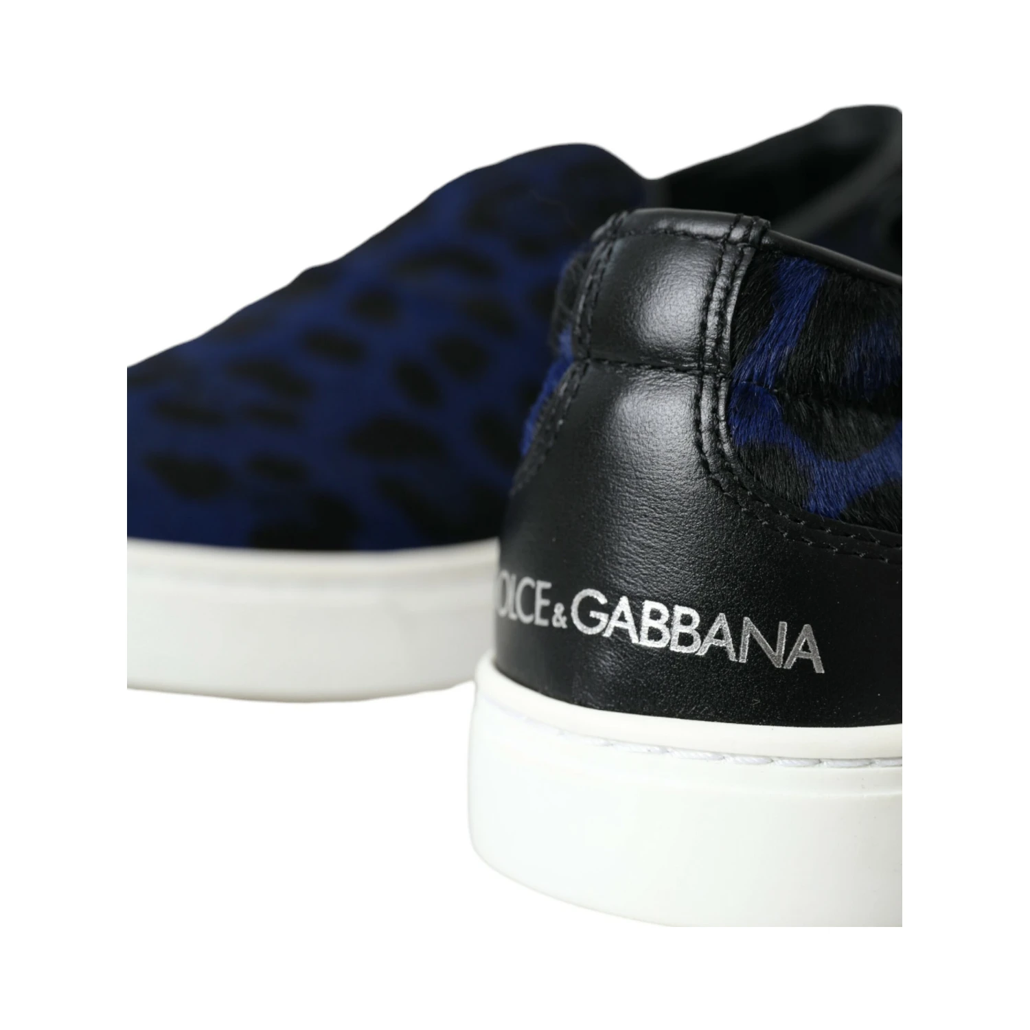 Blue Calfskin Hair Leopard Sneakers Shoes