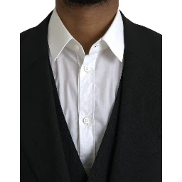 Black Polyester STAFF Formal 3 Piece Suit