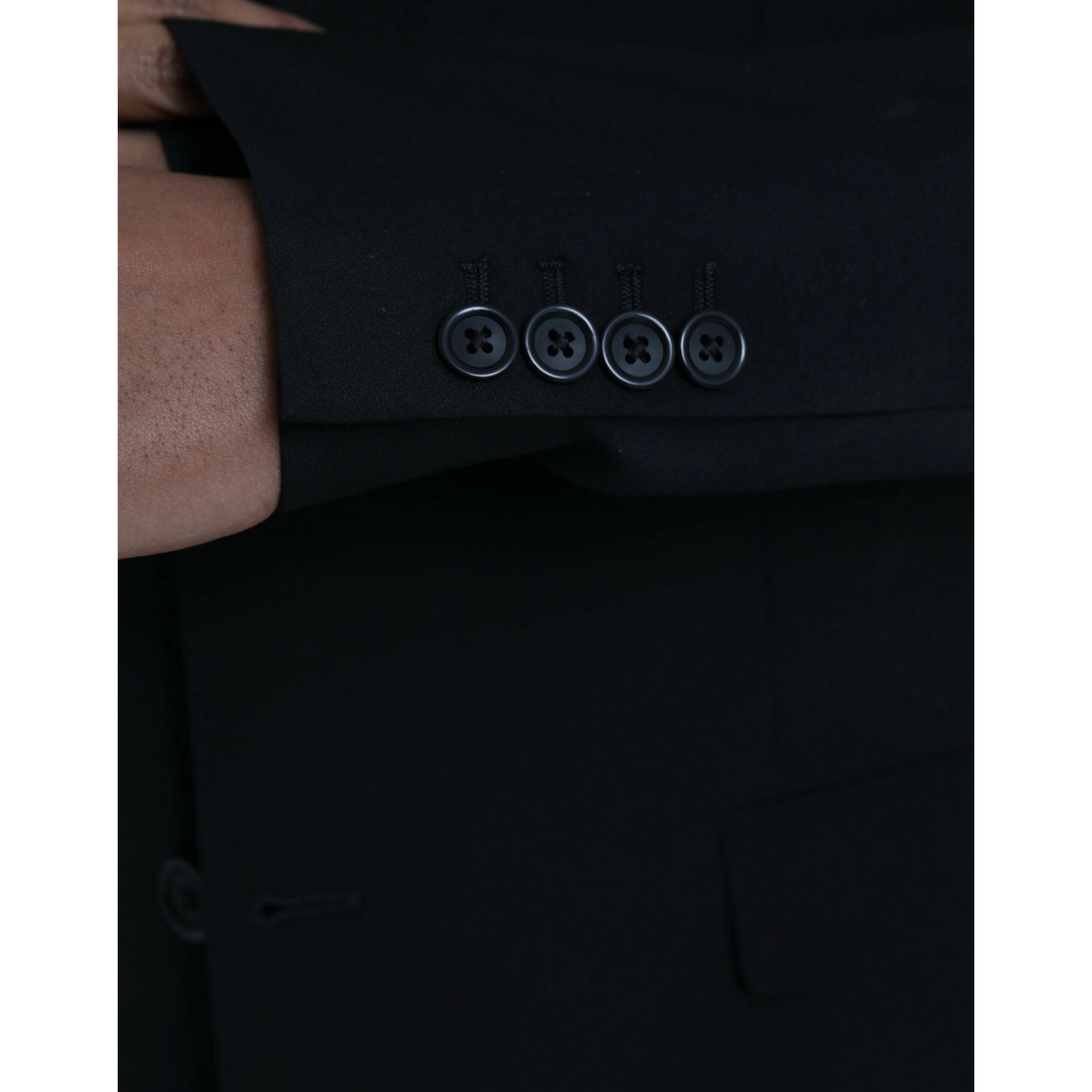 Black Polyester STAFF Formal 3 Piece Suit