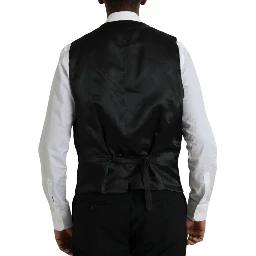 Black Polyester STAFF Formal 3 Piece Suit