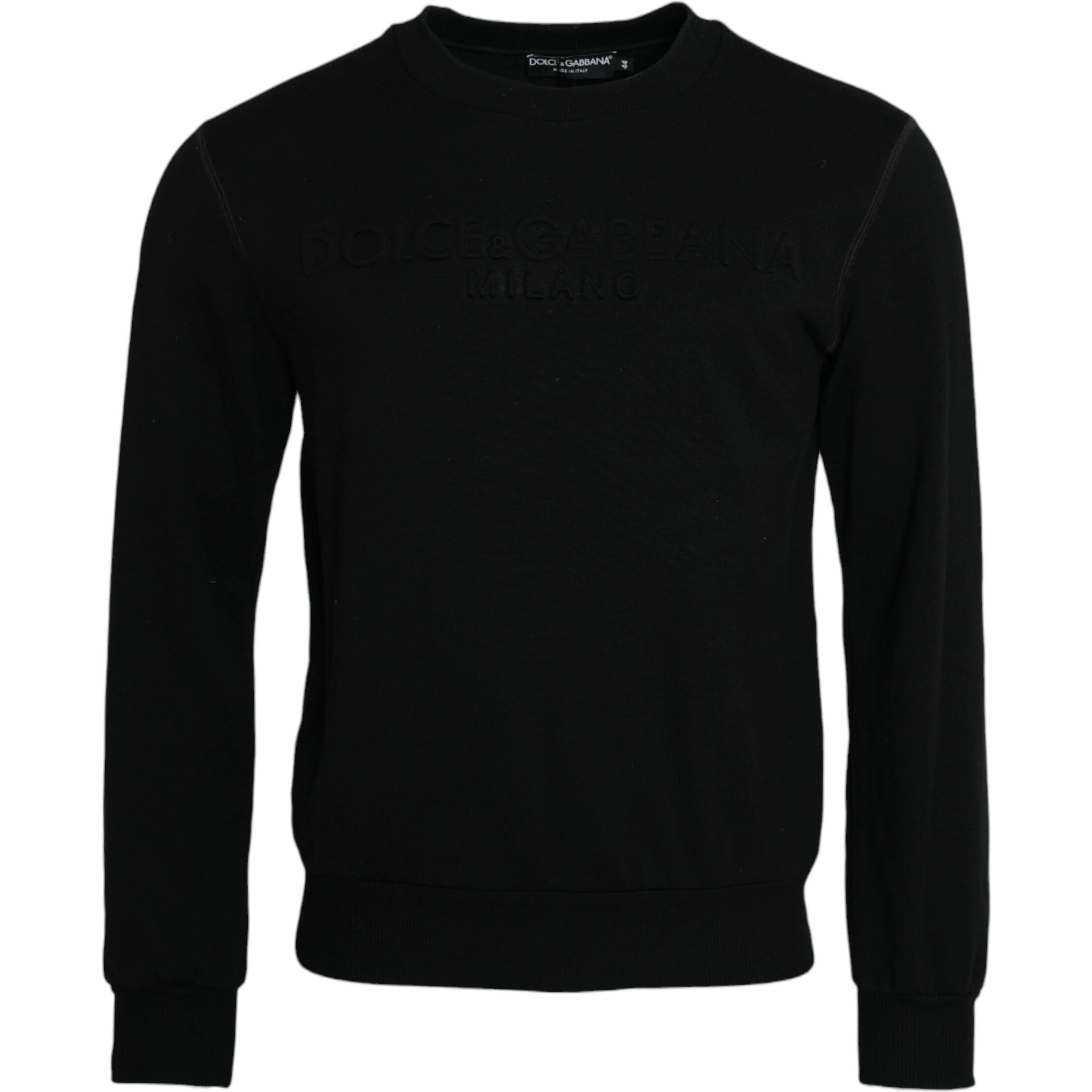 Black Cotton Long Sleeves Sweatshirt Sweater