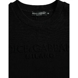 Black Cotton Long Sleeves Sweatshirt Sweater