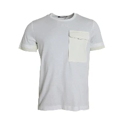 White Cotton Pocket Short Sleeves T-shirt