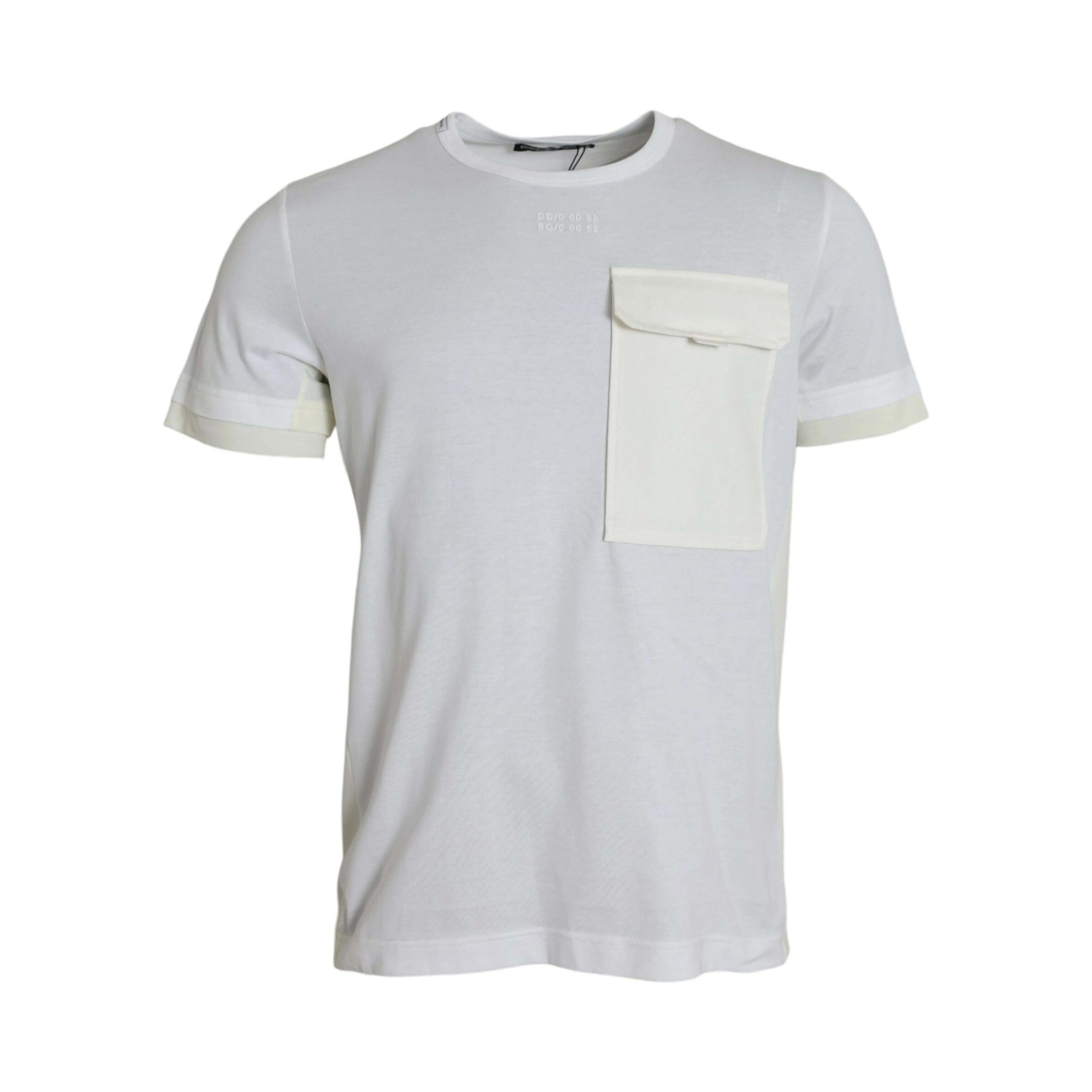 White Cotton Pocket Short Sleeves T-shirt