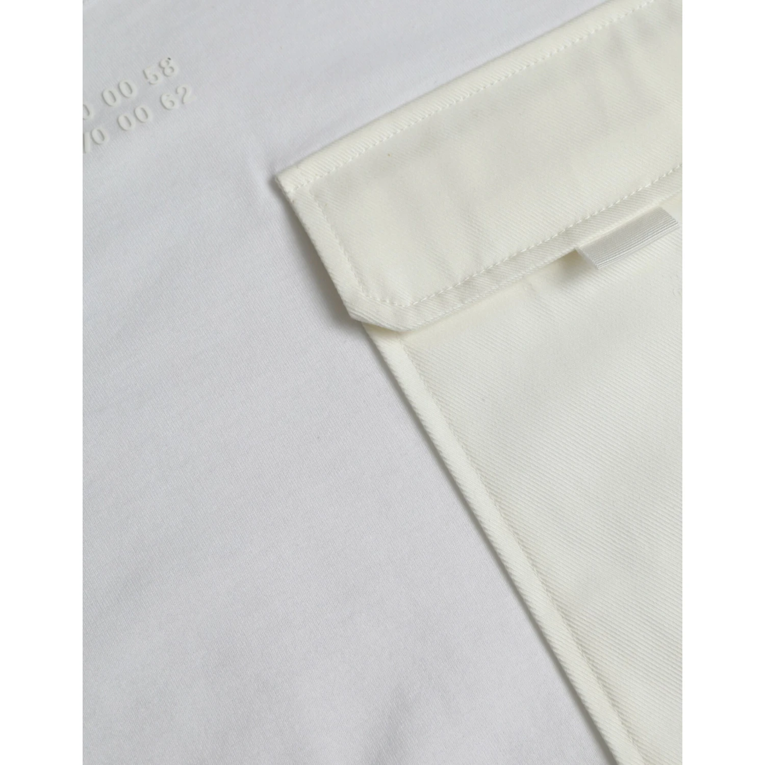 White Cotton Pocket Short Sleeves T-shirt