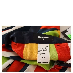 Multicolor Striped Mid Waist Straight Pants