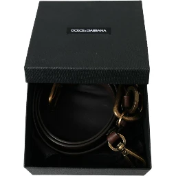 Brown Calf Leather Gold Metal Buckle Belt
