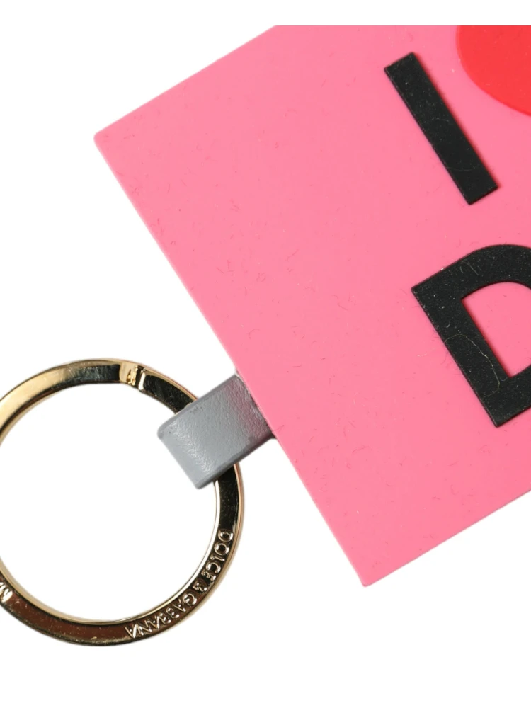Pink Silicone DG Logo Gold Brass Keychain alternative