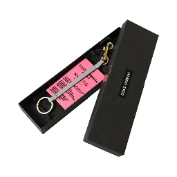 Pink Silicone DG Logo Gold Brass Keychain