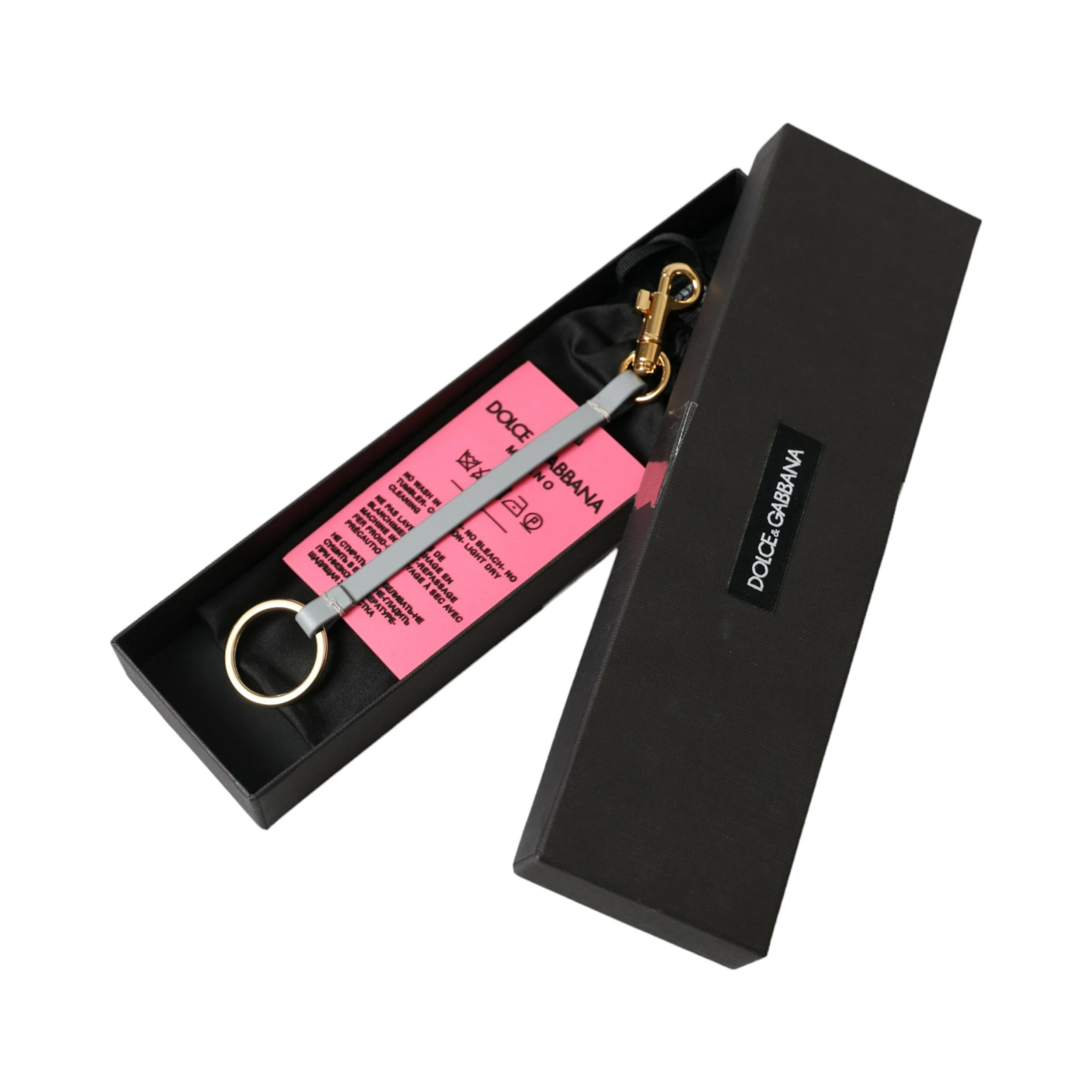 Pink Silicone DG Logo Gold Brass Keychain