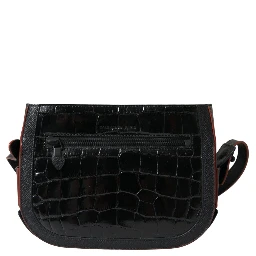 Black Exotic Leather Shoulder Crossbody Camera Bag