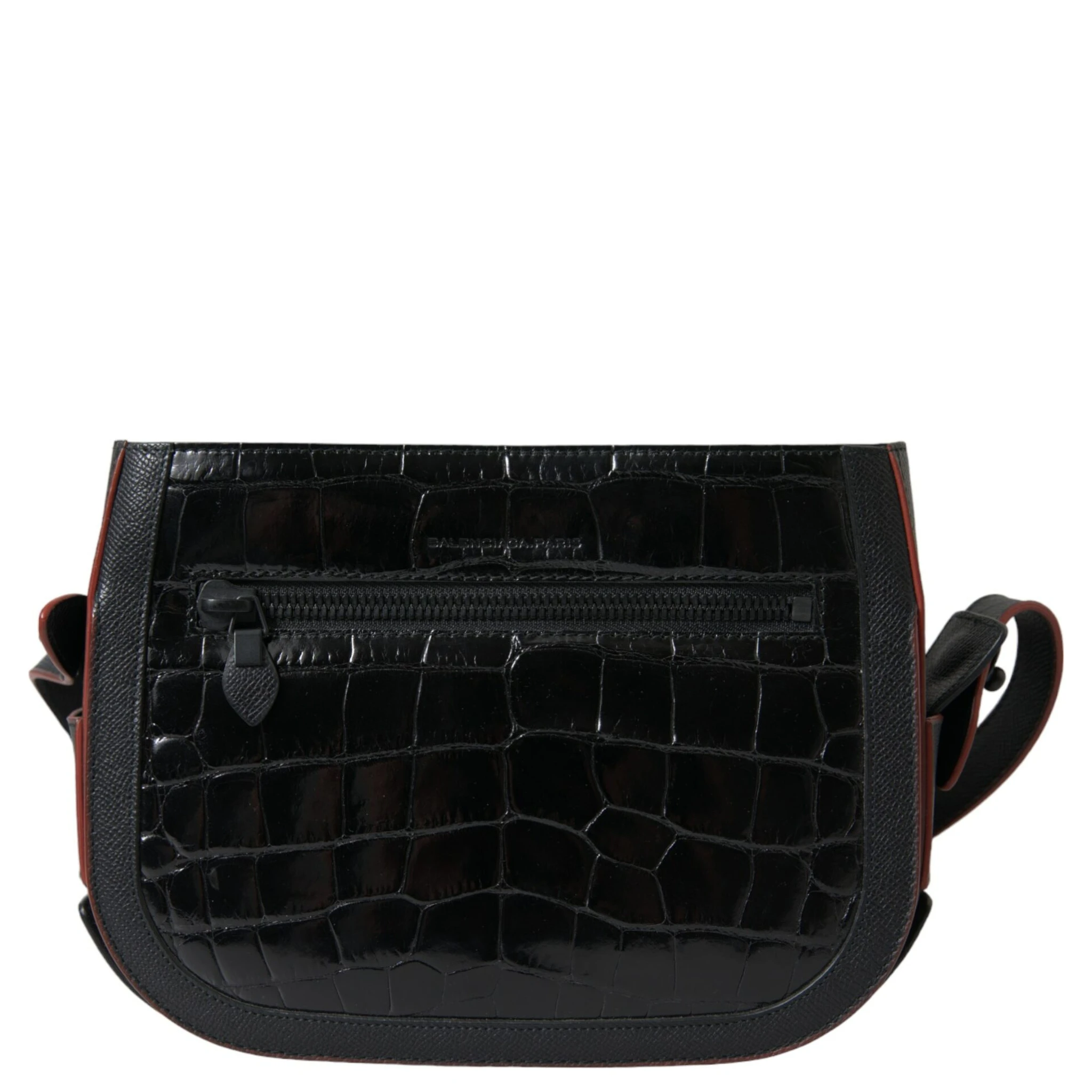 Black Exotic Leather Shoulder Crossbody Camera Bag