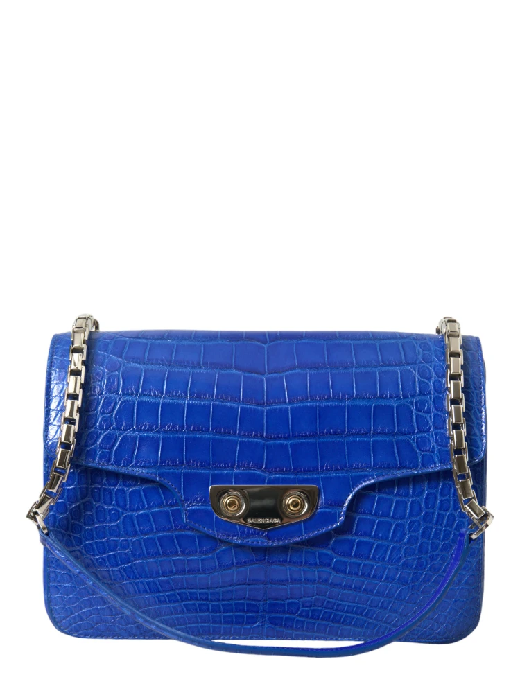 Blue Exotic Leather Neo Classic Small Shoulder Bag