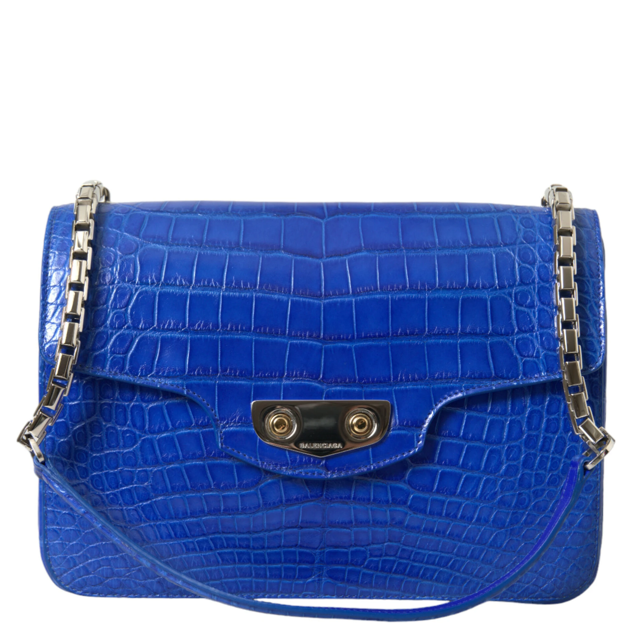 Blue Exotic Leather Neo Classic Small Shoulder Bag