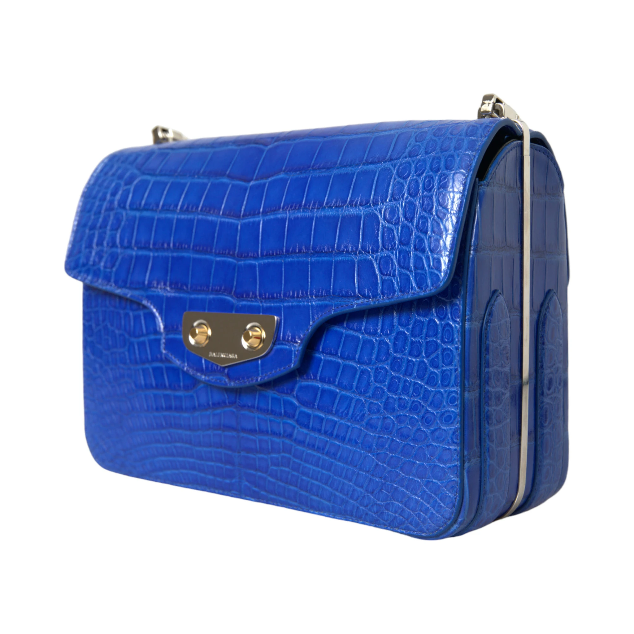 Blue Exotic Leather Neo Classic Small Shoulder Bag