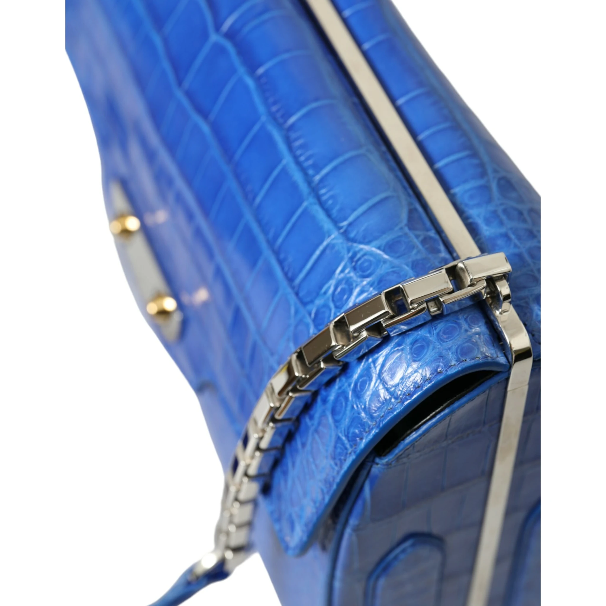 Blue Exotic Leather Neo Classic Small Shoulder Bag