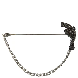 Brass Copper Silk Revolver Gun Men Brooch Lapel Pin