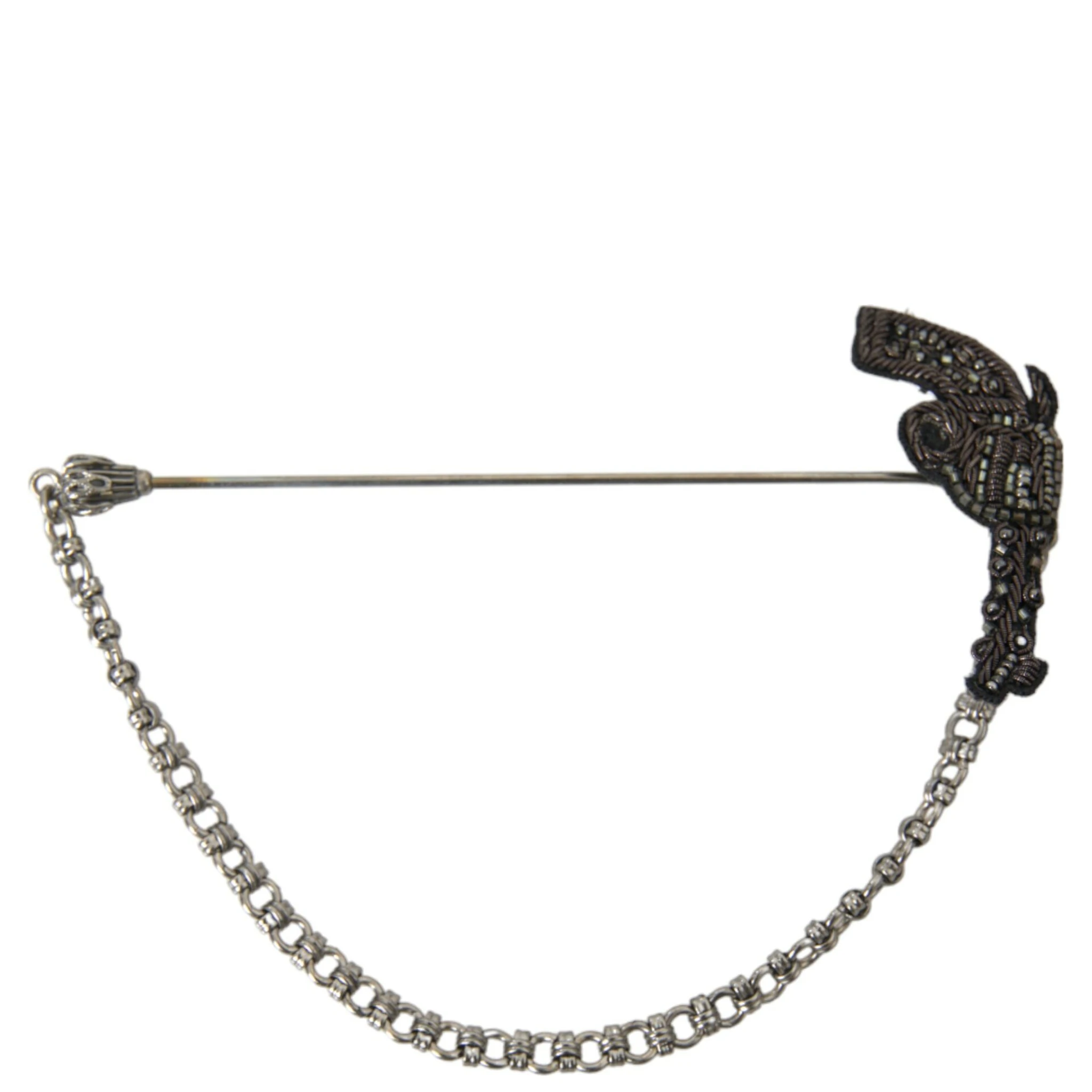 Brass Copper Silk Revolver Gun Men Brooch Lapel Pin