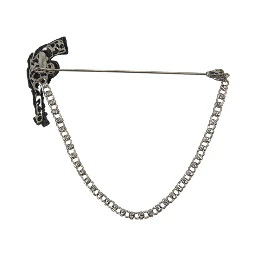 Brass Copper Silk Revolver Gun Men Brooch Lapel Pin