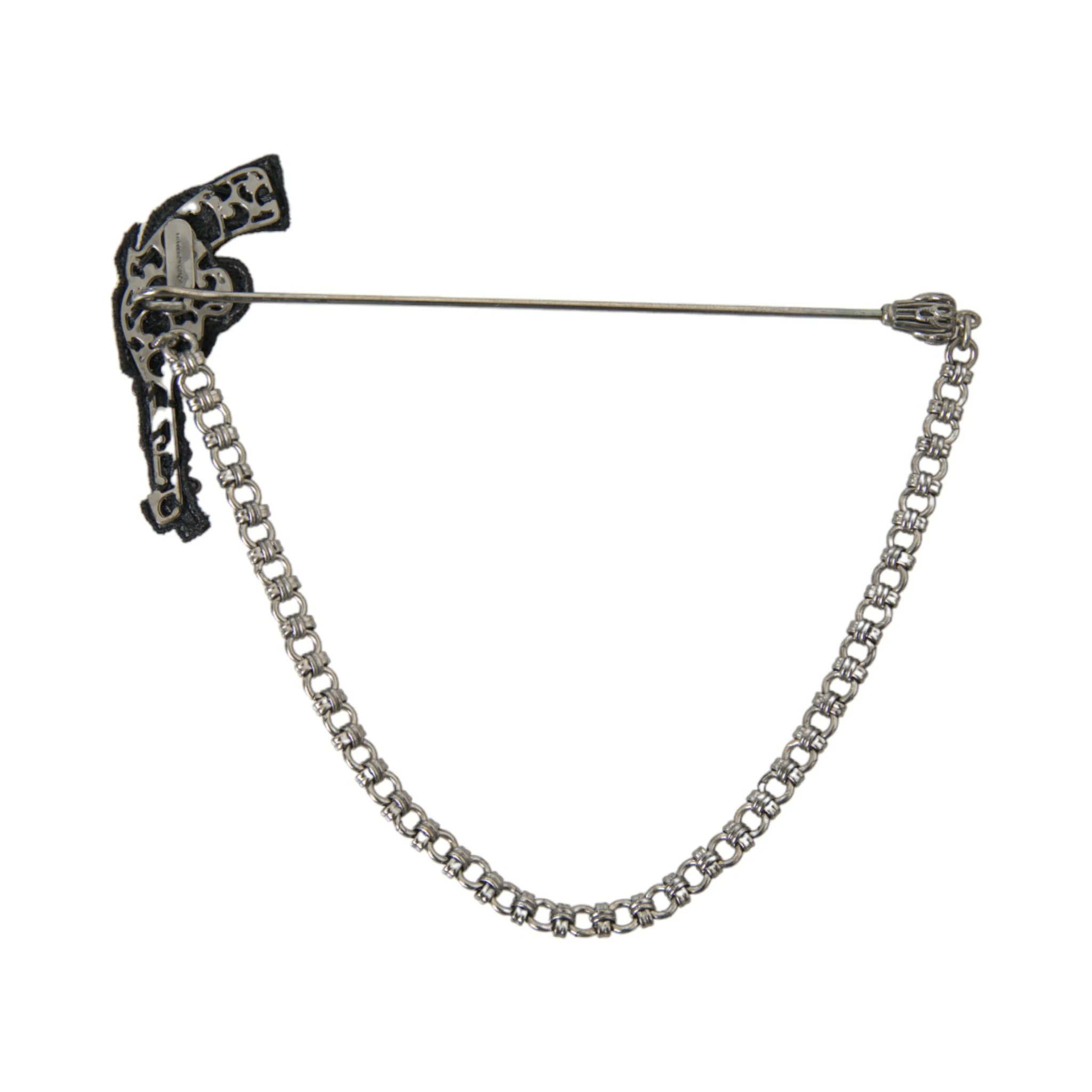 Brass Copper Silk Revolver Gun Men Brooch Lapel Pin