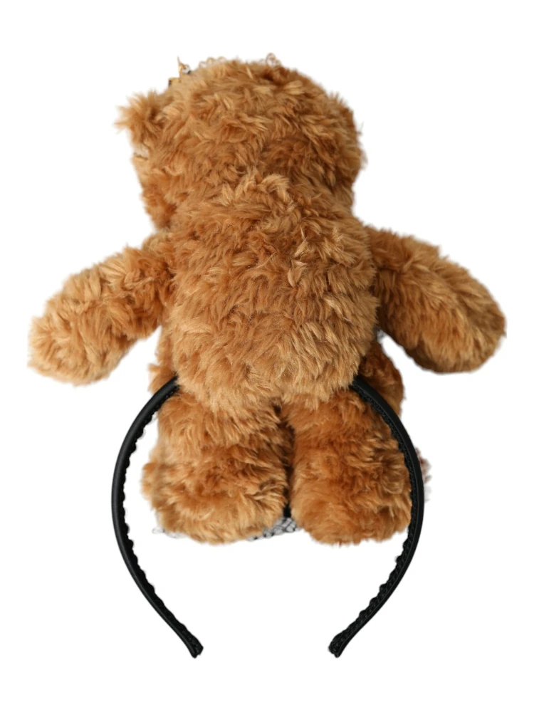 Brown Teddy Bear Gold Crystal Crown Hair Band Diadem alternative
