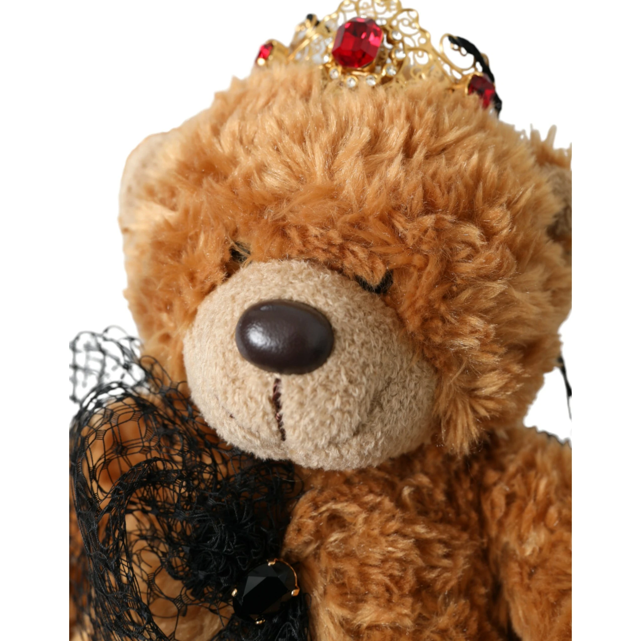 Brown Teddy Bear Gold Crystal Crown Hair Band Diadem
