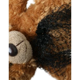 Brown Teddy Bear Gold Crystal Crown Hair Band Diadem