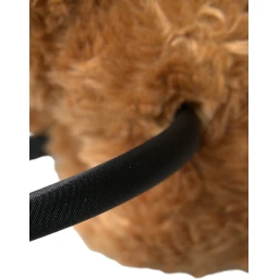 Brown Teddy Bear Gold Crystal Crown Hair Band Diadem