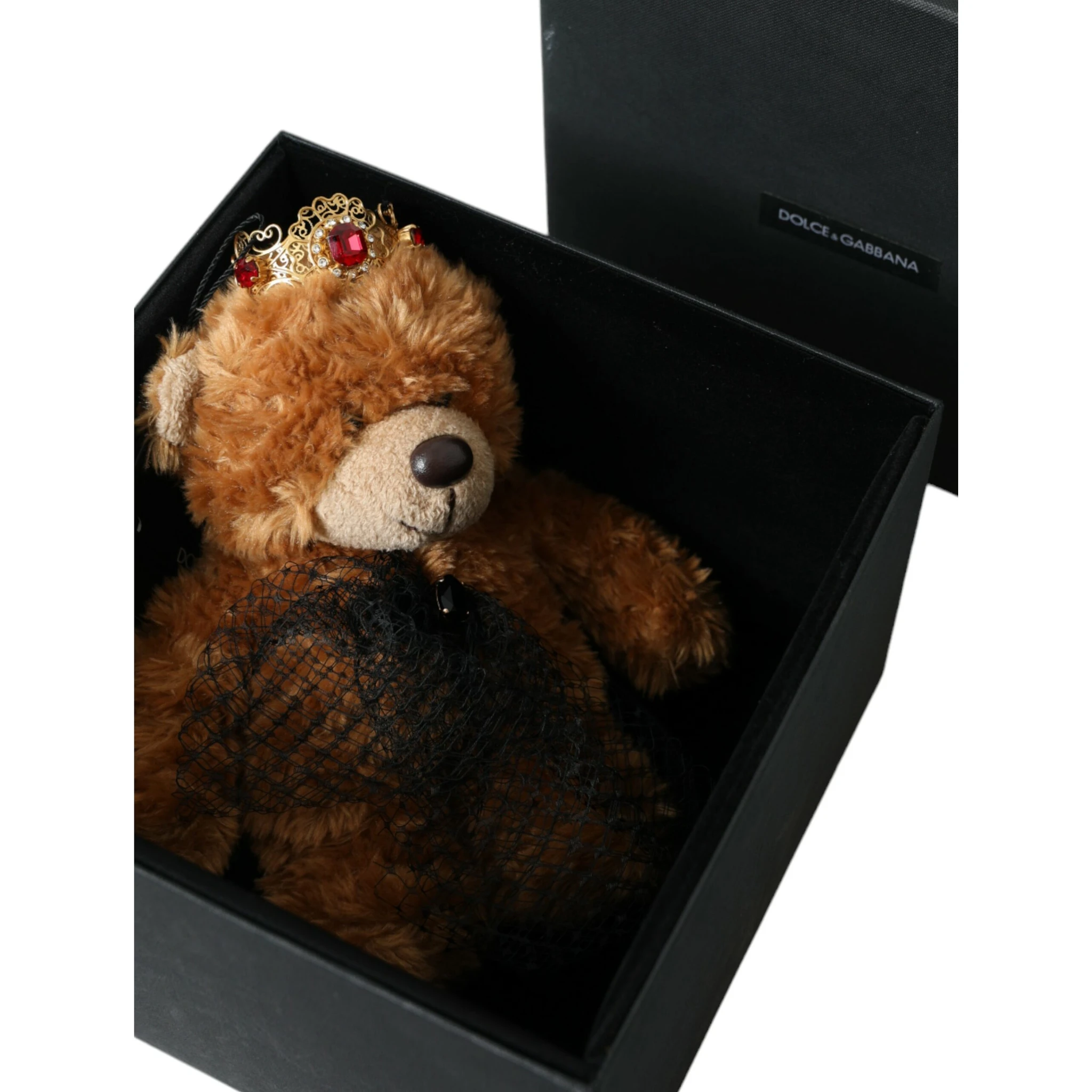 Brown Teddy Bear Gold Crystal Crown Hair Band Diadem