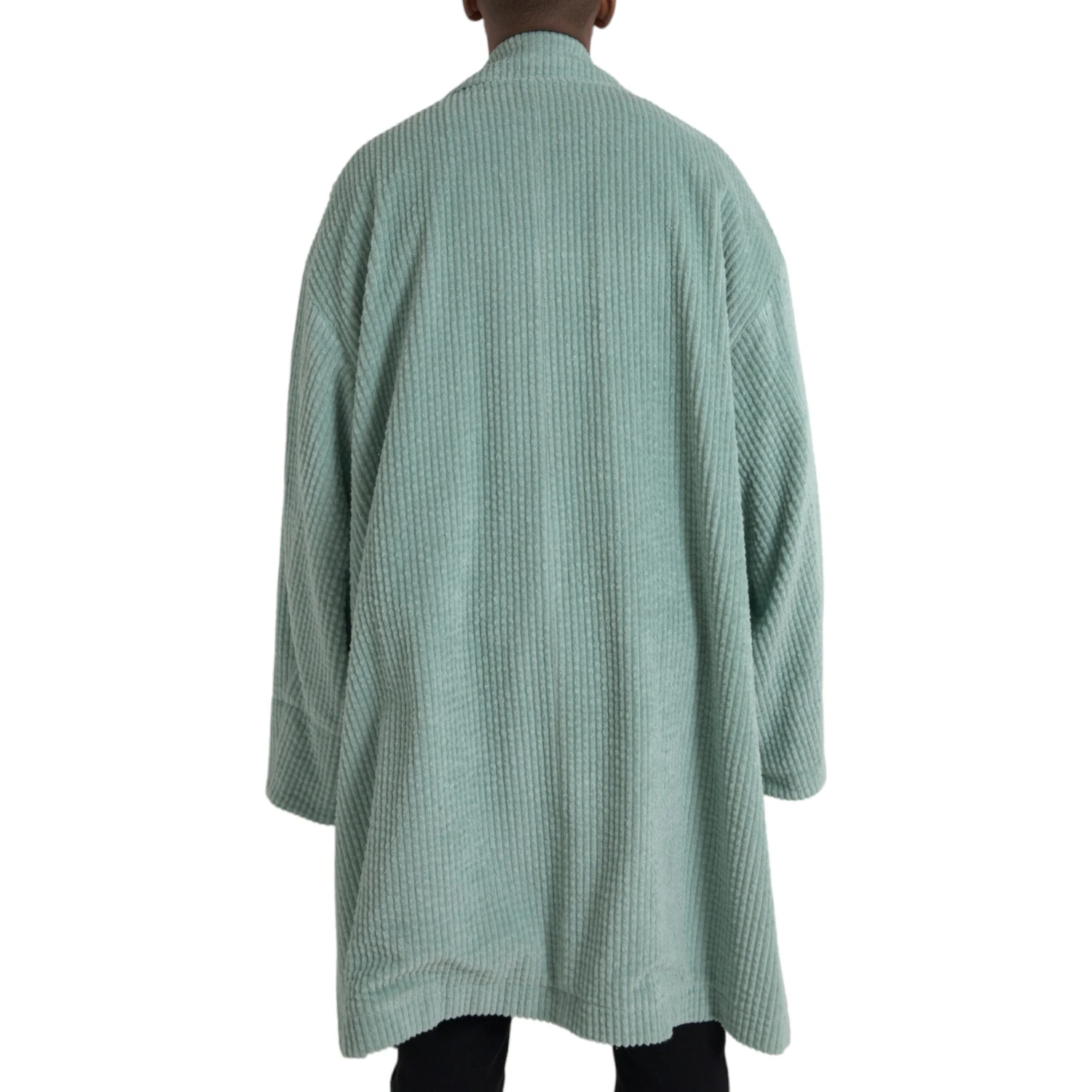 Blue Double Breasted Corduroy Cotton Jacket