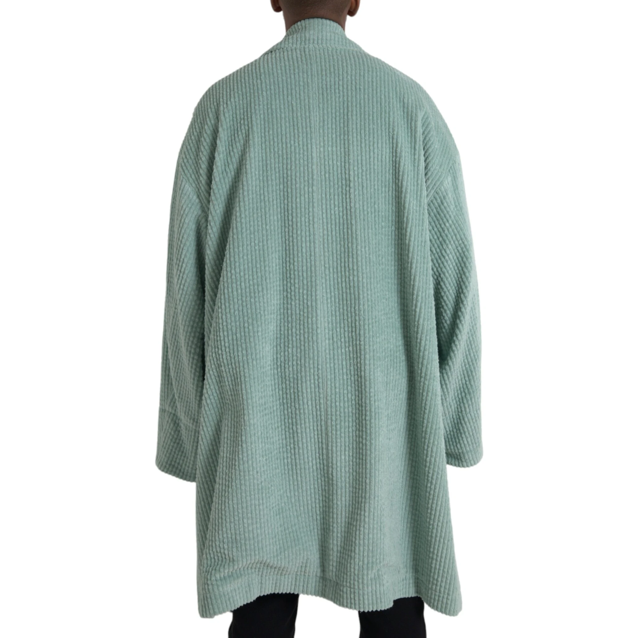 Blue Double Breasted Corduroy Cotton Jacket