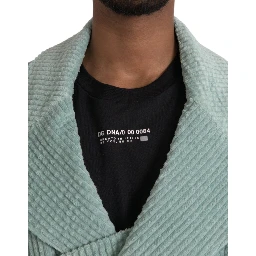 Blue Double Breasted Corduroy Cotton Jacket