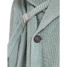 Blue Double Breasted Corduroy Cotton Jacket