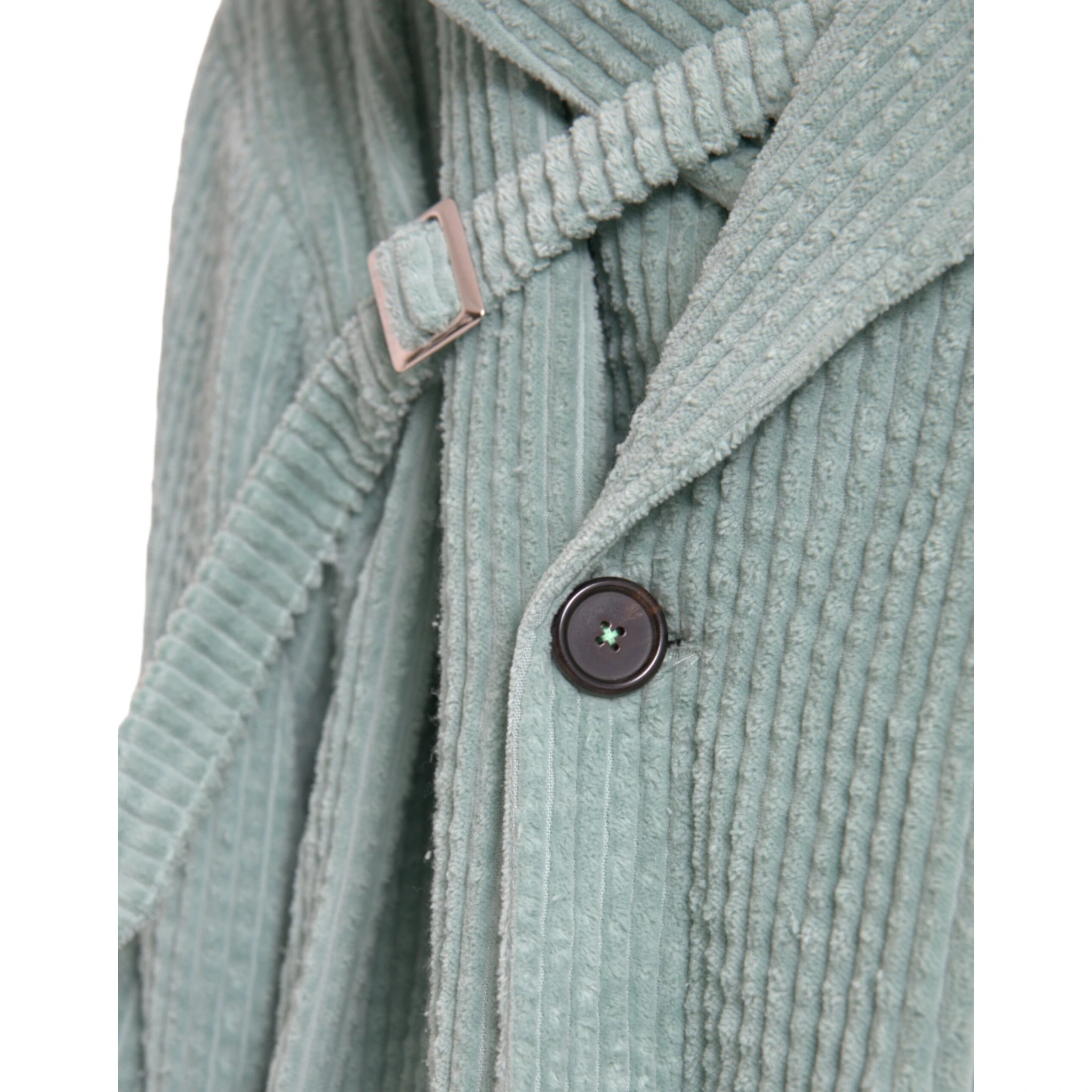 Blue Double Breasted Corduroy Cotton Jacket