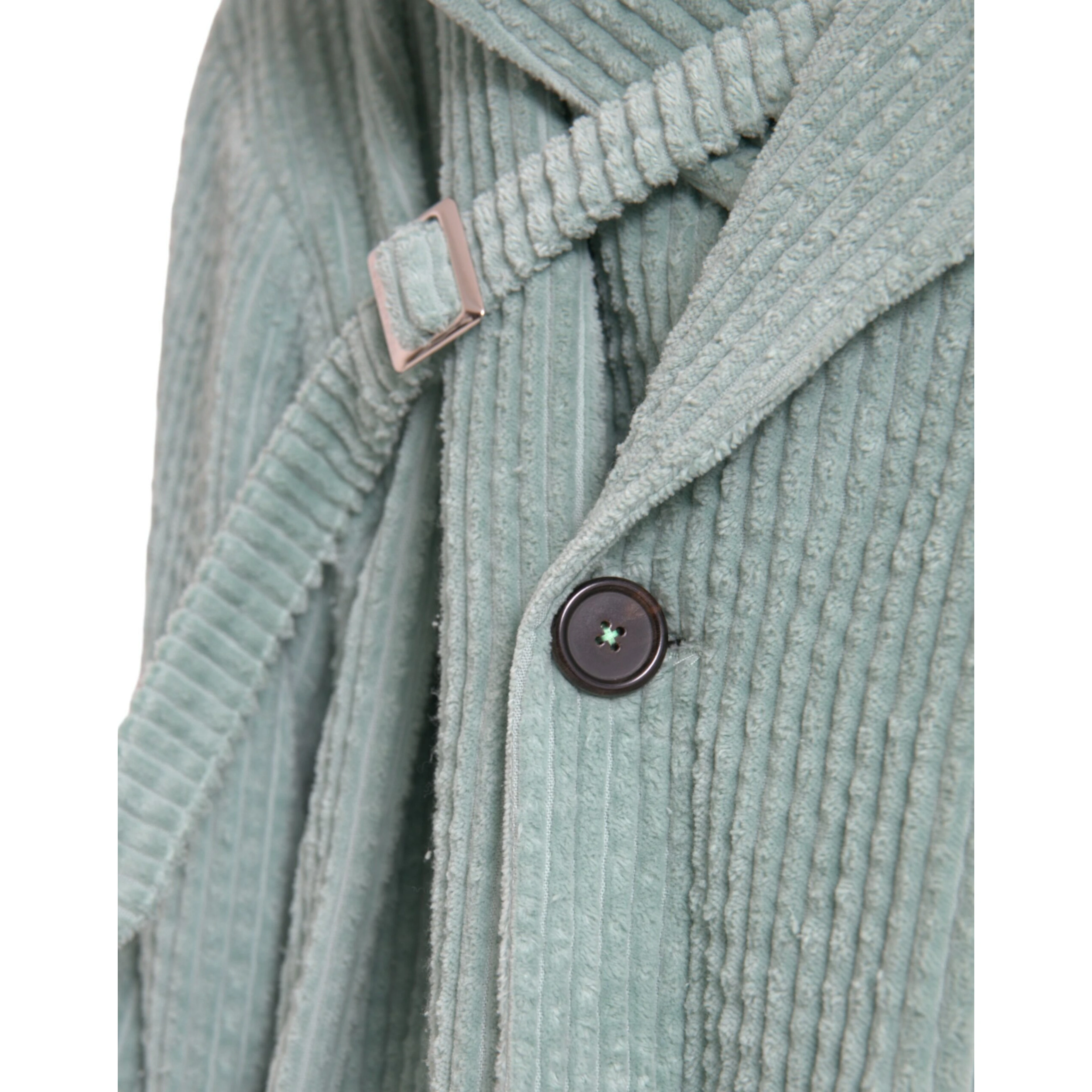 Blue Double Breasted Corduroy Cotton Jacket