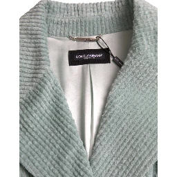 Blue Double Breasted Corduroy Cotton Jacket