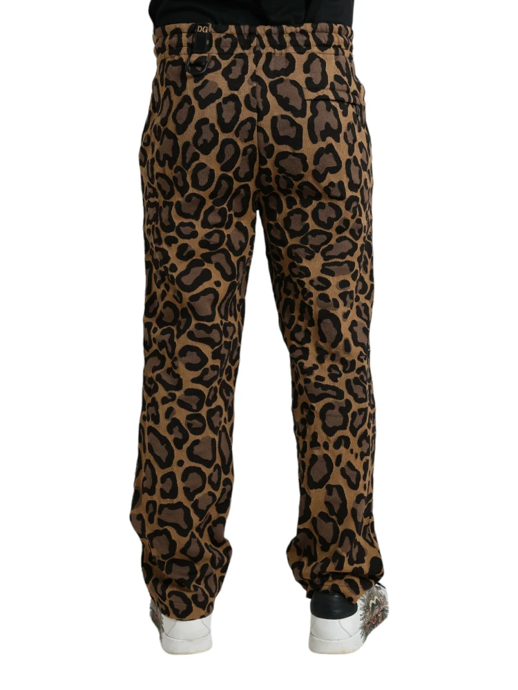 Brown Leopard Print Polyester Jogger Pants alternative