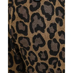 Brown Leopard Print Polyester Jogger Pants