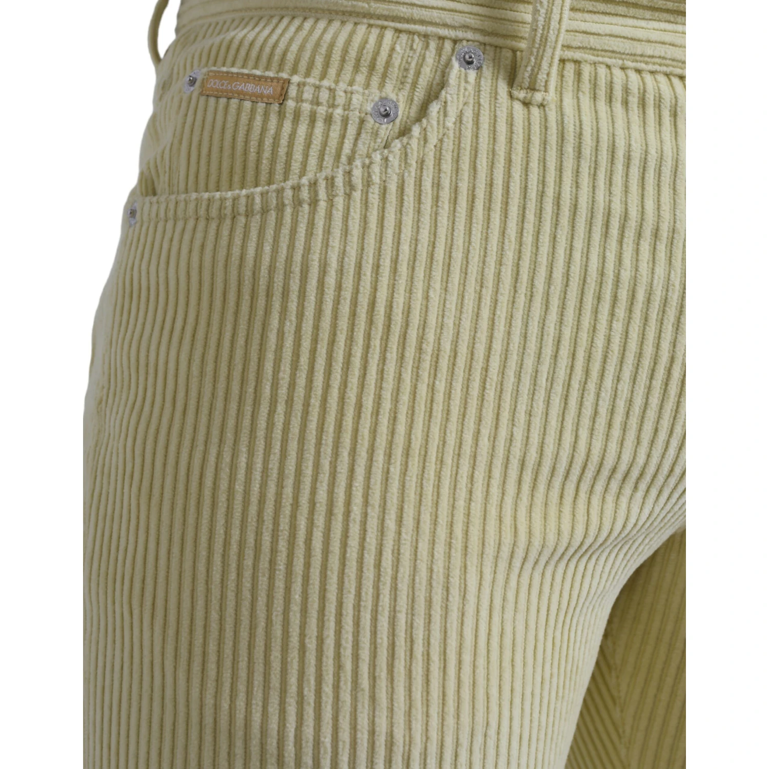 Yellow Corduroy Logo Plaque Skinny Denim Jeans
