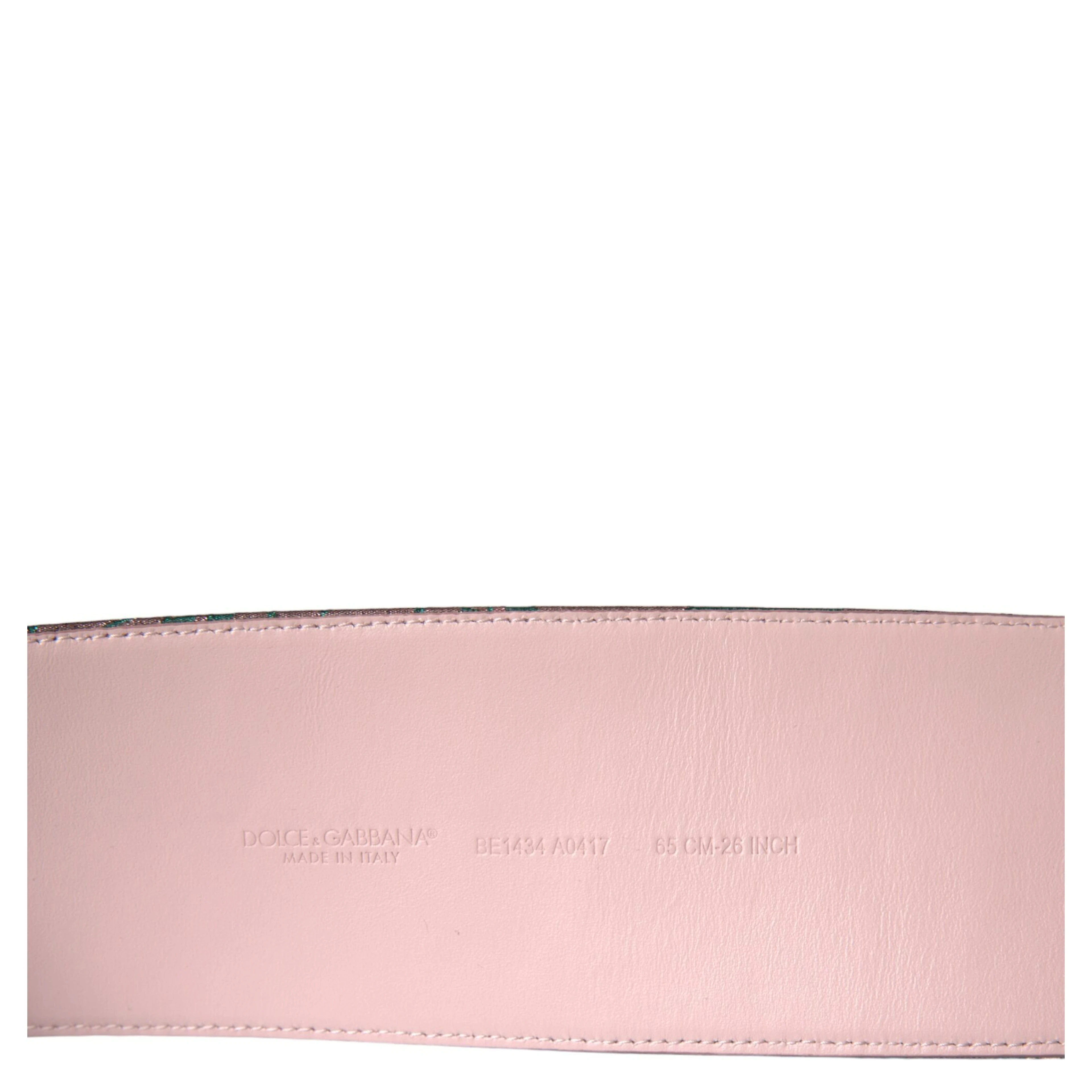 Multicolor Floral Jacquard Lurex Gold Buckle Belt
