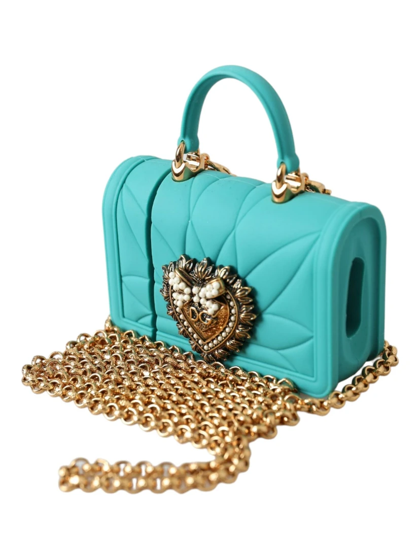 Turquoise Silicone Devotion Heart Cover Bag Airpods Case