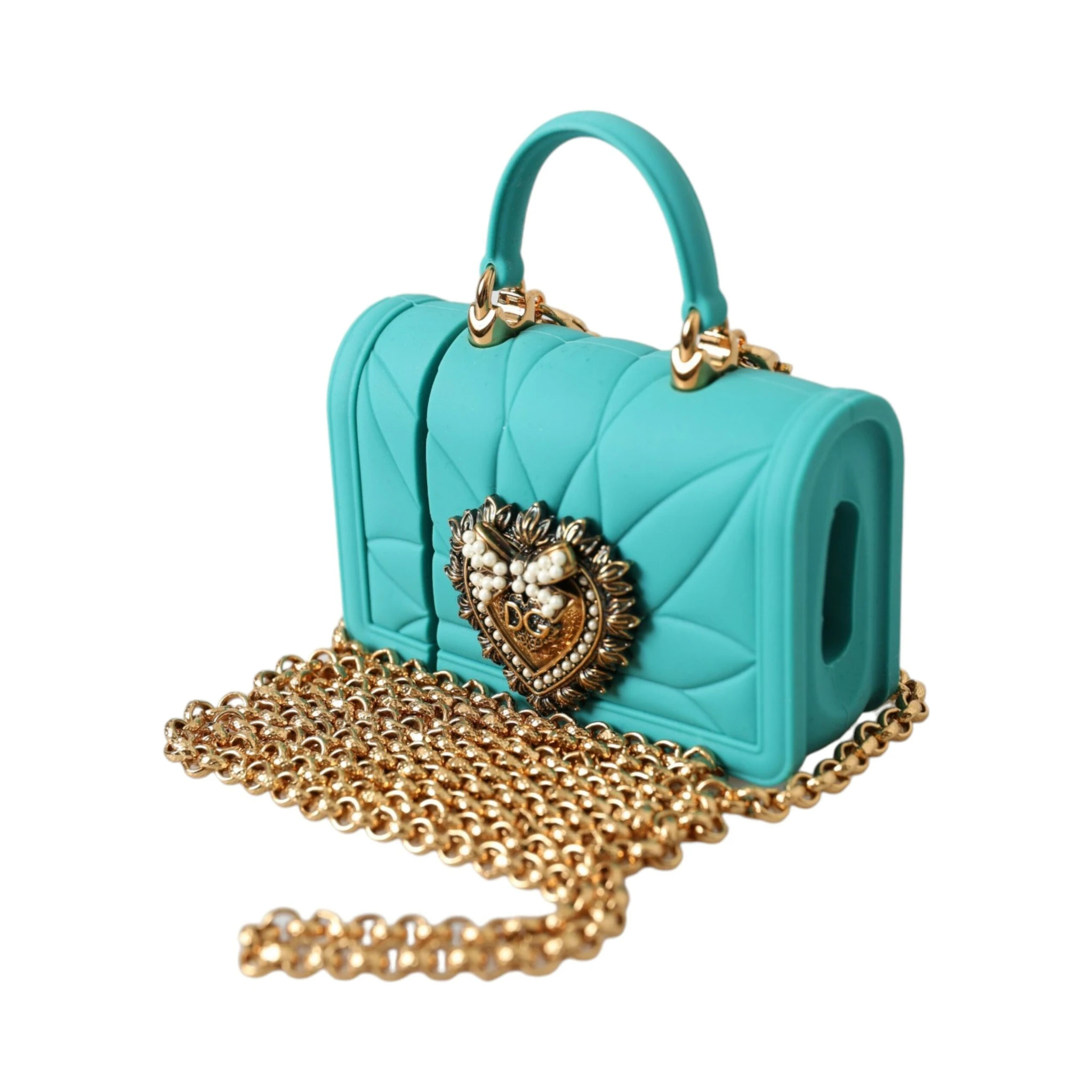 Turquoise Silicone Devotion Heart Cover Bag Airpods Case