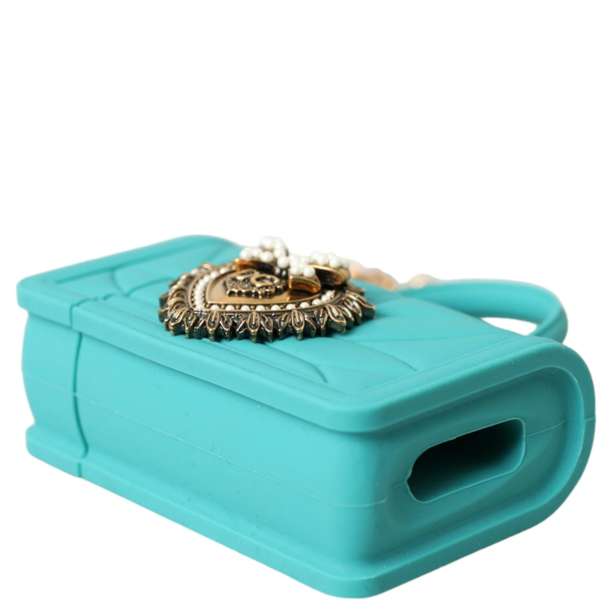 Turquoise Silicone Devotion Heart Cover Bag Airpods Case