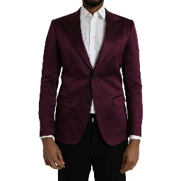 Maroon Silk Single Breasted Coat Blazer