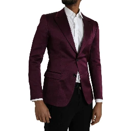 Maroon Silk Single Breasted Coat Blazer